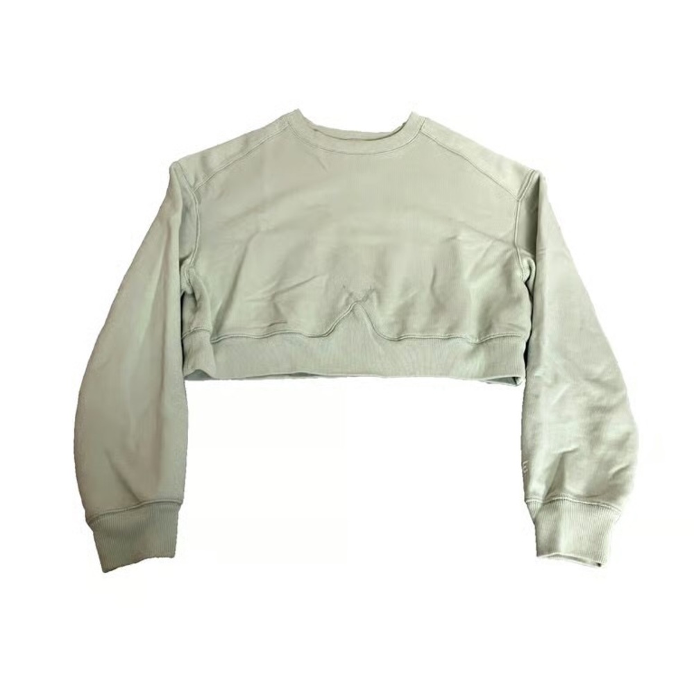 Everlane Light Green Cropped Sweatshirt